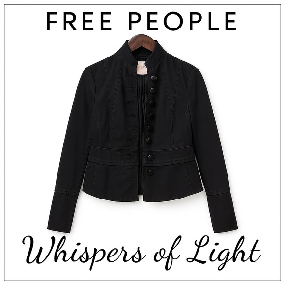 PRICED to GO- FREE PEOPLE Military-Style one button missing/ still stylish - Picture 3 of 13